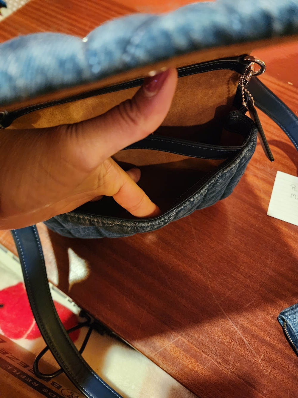 Coach Quilted Denim Crossbody and Zip Wallet - Blue New Condition - Picture 12 of 12